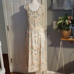 E.D. Michaels Petites Cream Floral Maxi Dress